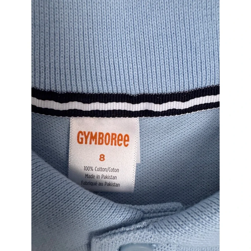 Gymboree Boys Light Blue Short Sleeve Polo Shirt Uniform Size‎ 8 Twin Pack NEW
